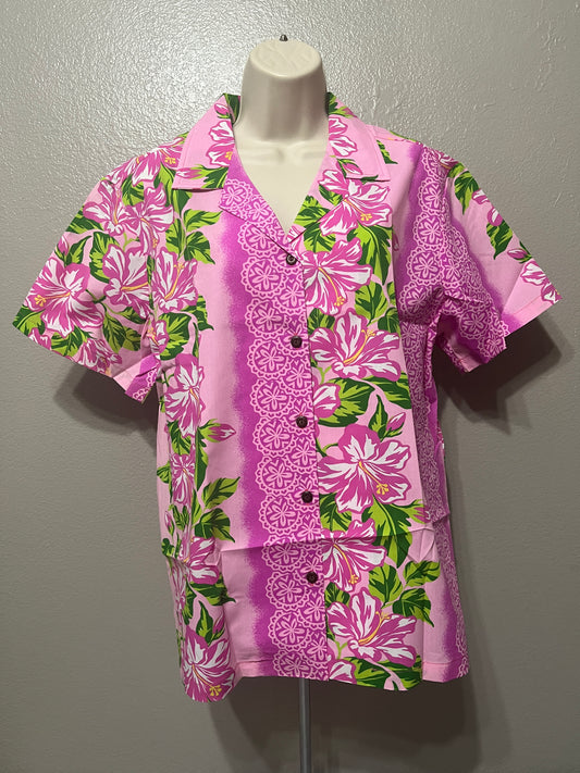 Women’s Pink Hibiscus Aloha Shirt